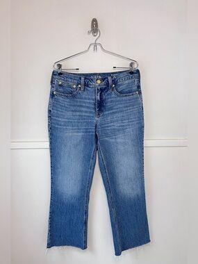 J. Crew 9" Demi-Boot Crop Jean in Ruby Wash